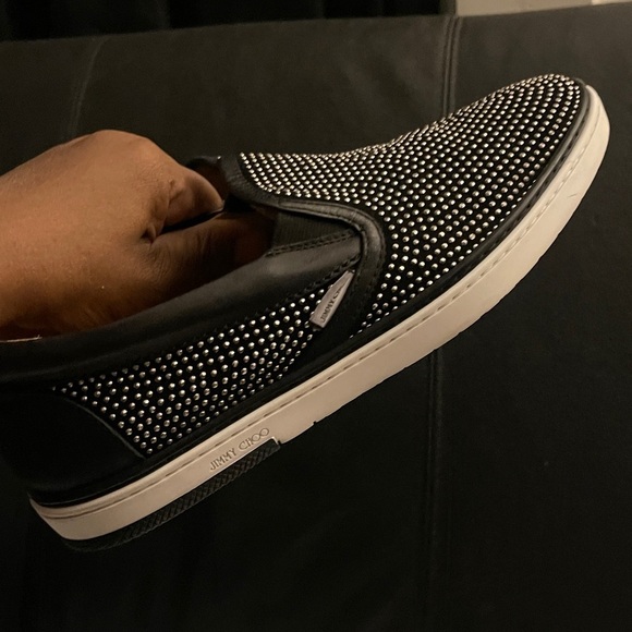 JIMMY CHOO Studded Black Slip-On Men\'s Shoes            SIZE 41EU /8US